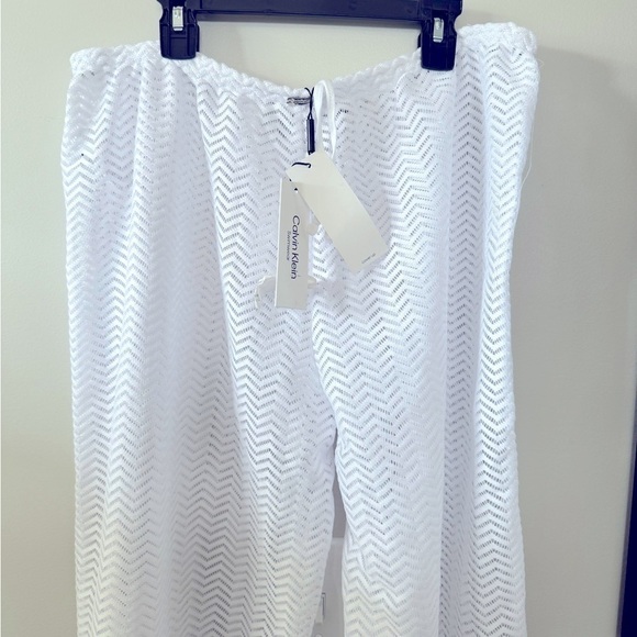 CALVIN KLEIN Women's Wide-Leg Beach Cover-Up Pants, Chevron Wide Leg M, L - Picture 11 of 15